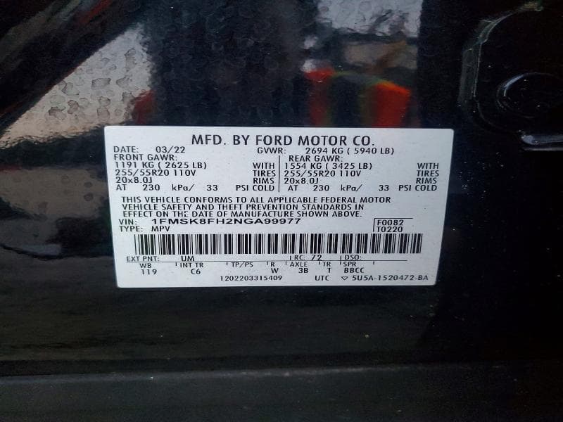 2022 FORD EXPLORER LIMITED 14