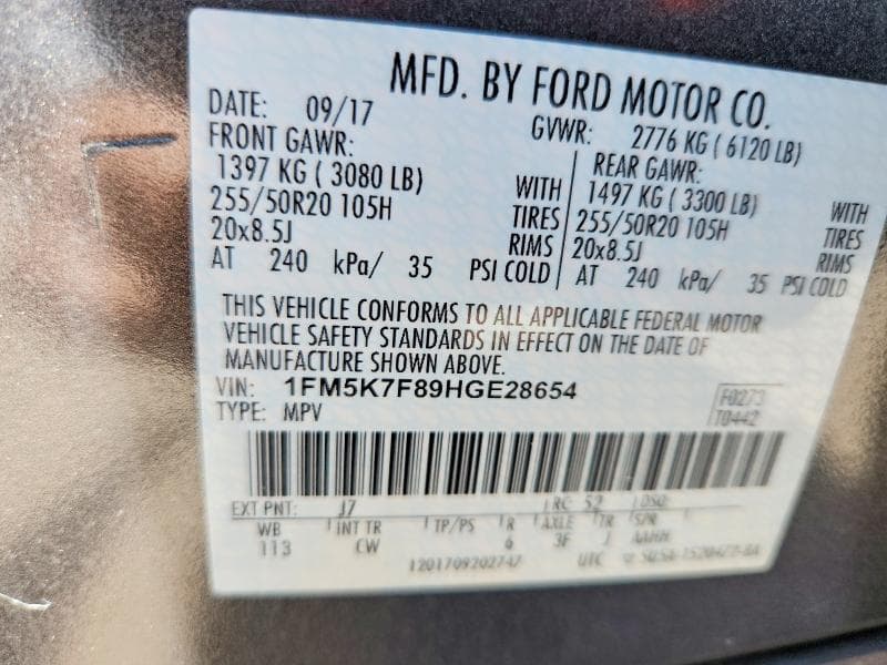 2017 FORD EXPLORER LIMITED 14