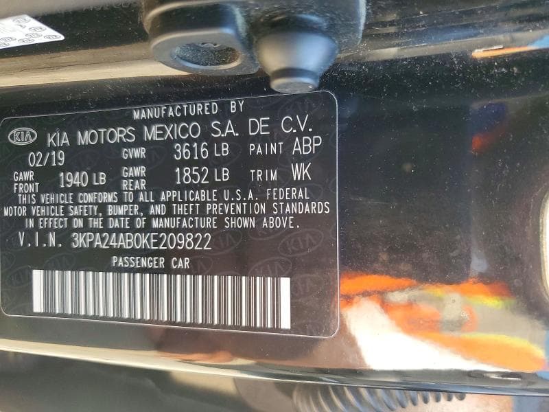 2019 KIA RIO S 12