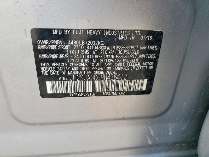 2017 SUBARU FORESTER 2.5I PREMIUM 12
