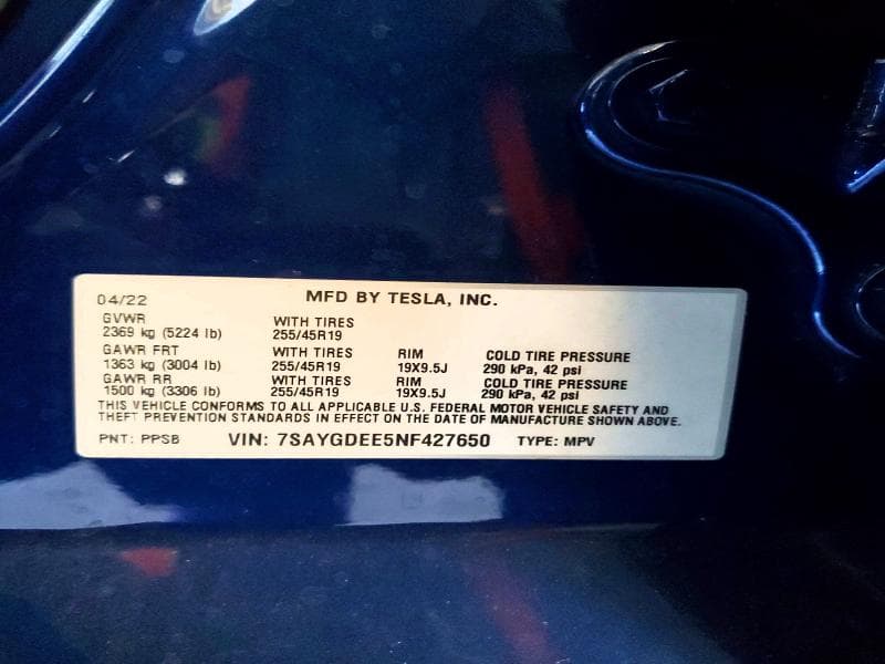 2022 TESLA MODEL Y 12