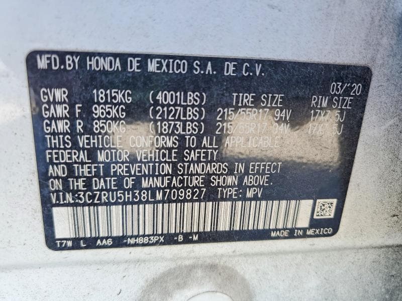2020 HONDA HR-V LX 13
