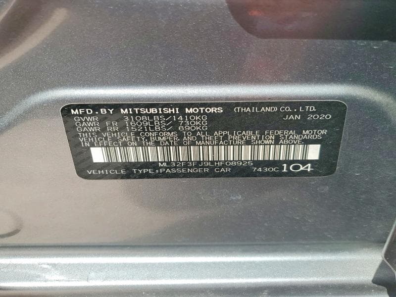 2020 MITSUBISHI MIRAGE G4 ES 12