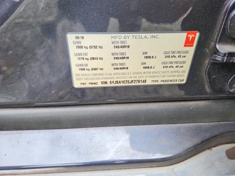 2018 TESLA MODEL S 12