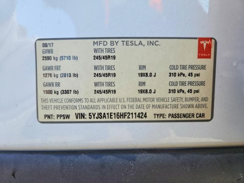 2017 TESLA MODEL S 12