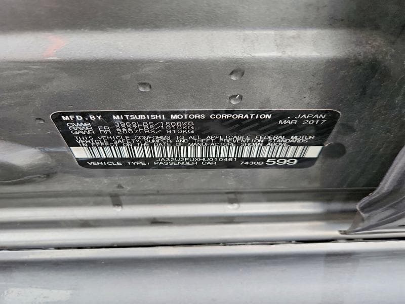 2017 MITSUBISHI LANCER ES 12