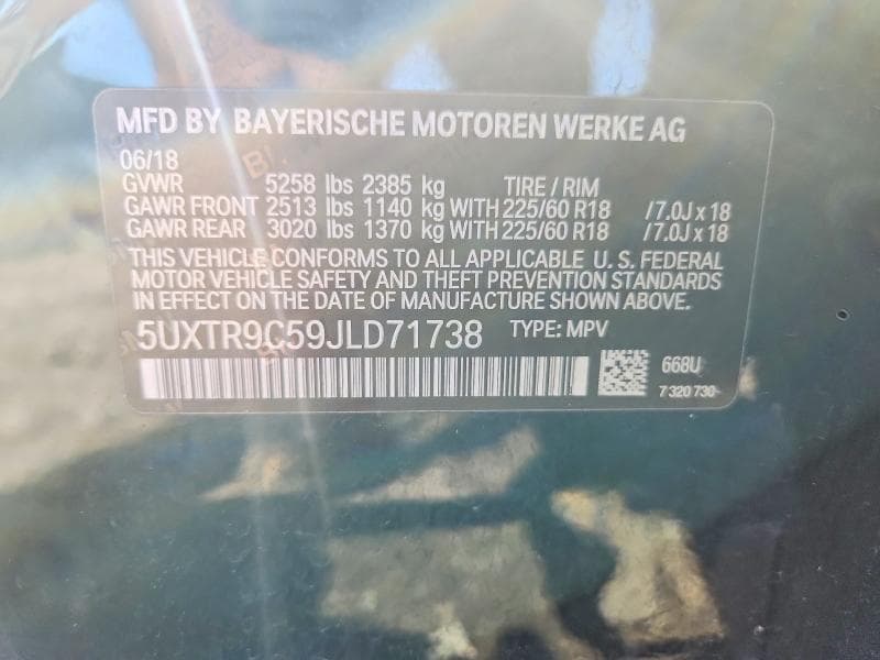 2018 BMW X3 XDRIVE30I 13