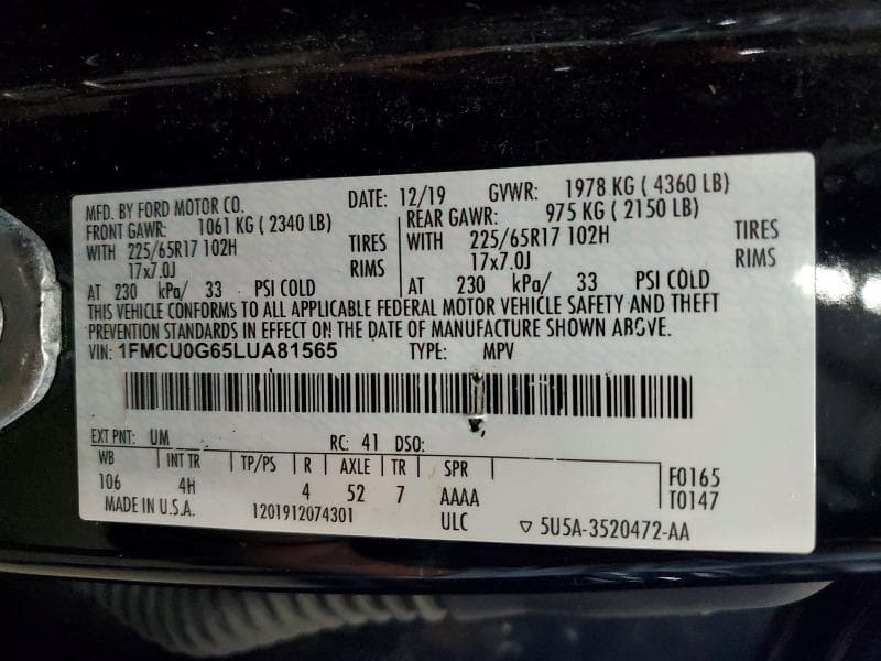 2020 FORD ESCAPE SE 13