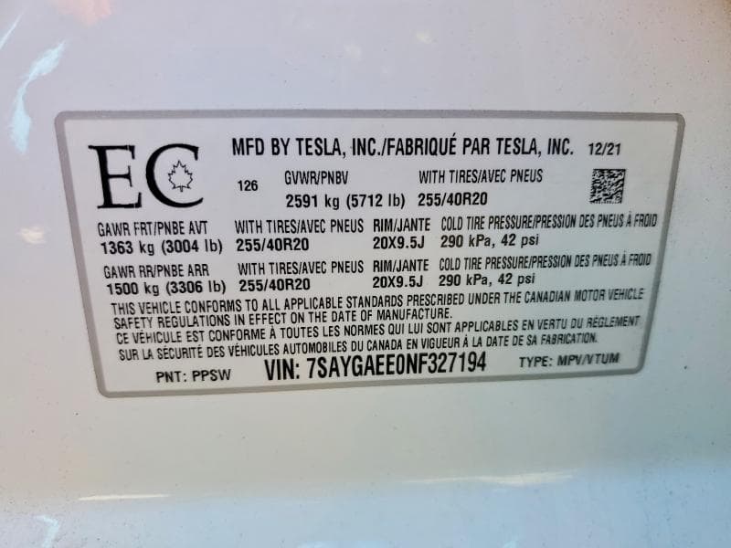 2022 TESLA MODEL Y 13