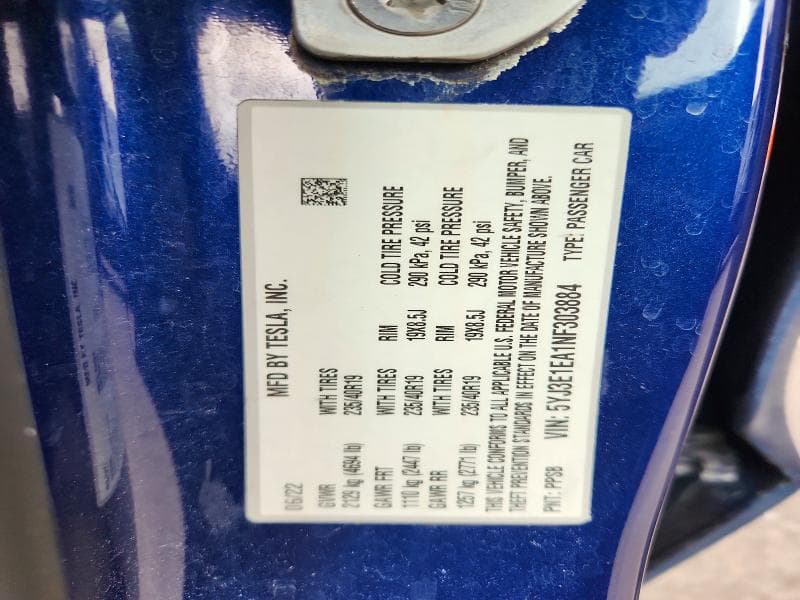 2022 TESLA MODEL 3 12