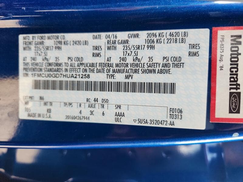 2017 FORD ESCAPE SE 13