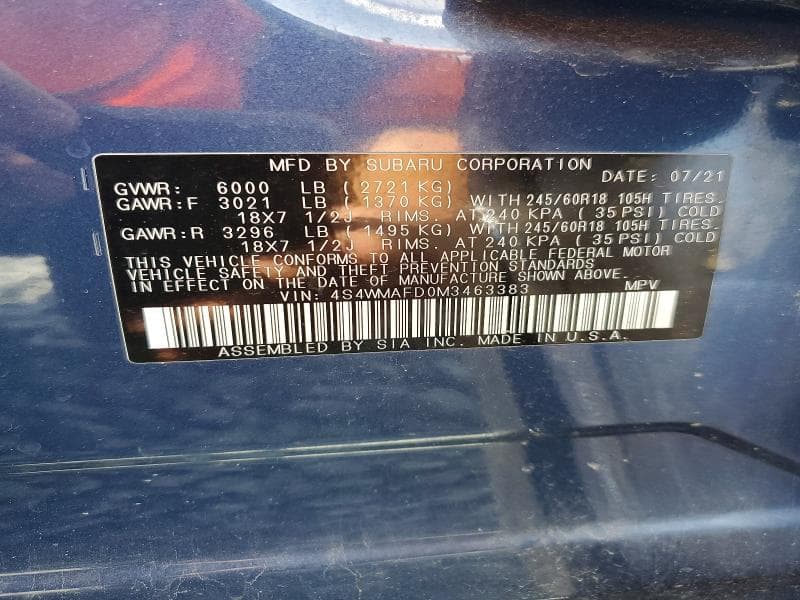 2021 SUBARU ASCENT PREMIUM 13
