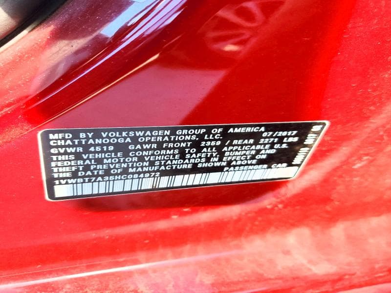 2017 VOLKSWAGEN PASSAT SE 12