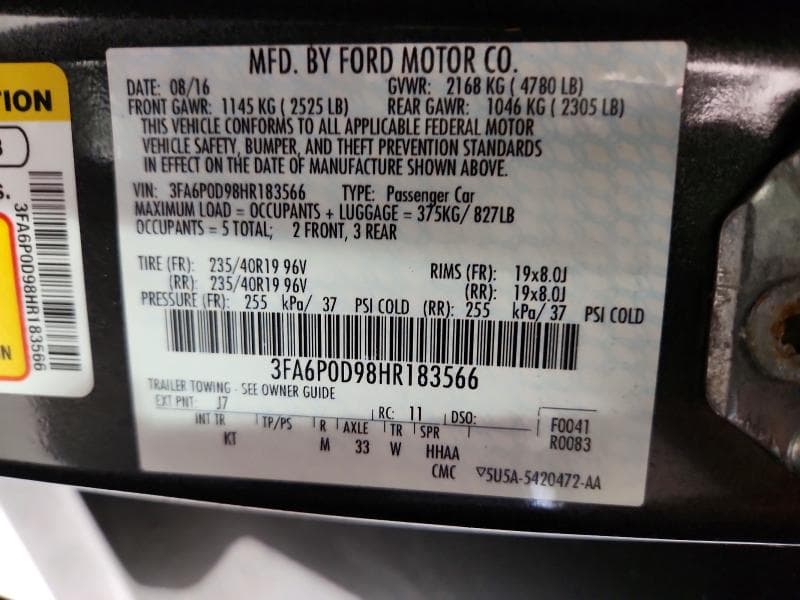 2017 FORD FUSION TITANIUM 12