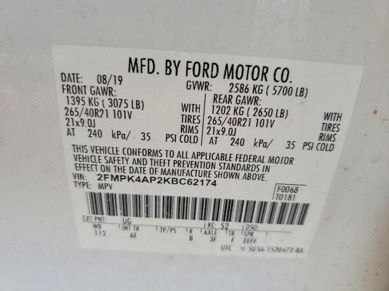 2019 FORD EDGE ST 13