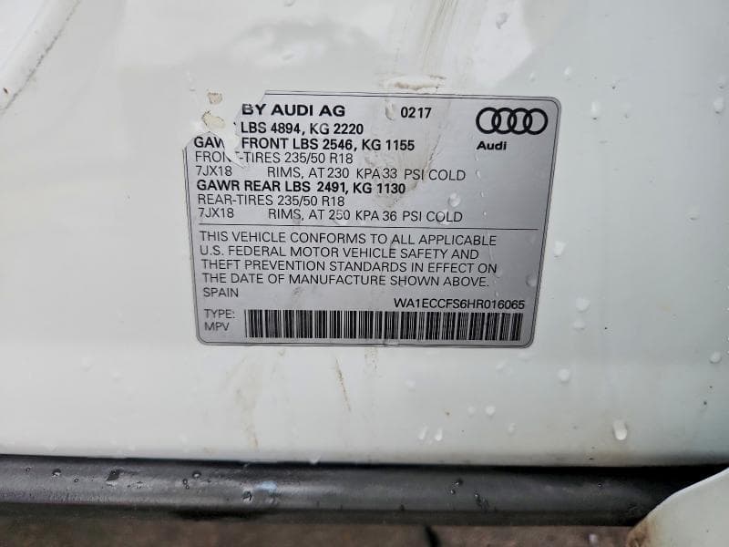 2017 AUDI Q3 PREMIUM 13