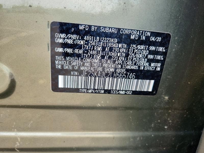2020 SUBARU FORESTER PREMIUM 14