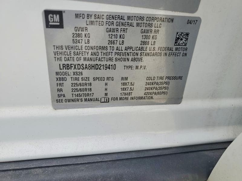 2017 BUICK ENVISION ESSENCE 13