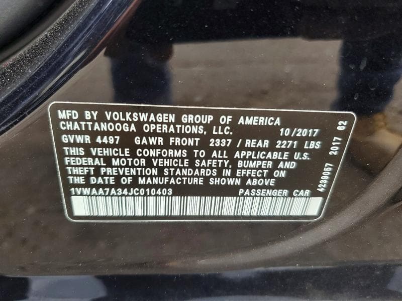 2018 VOLKSWAGEN PASSAT S 12