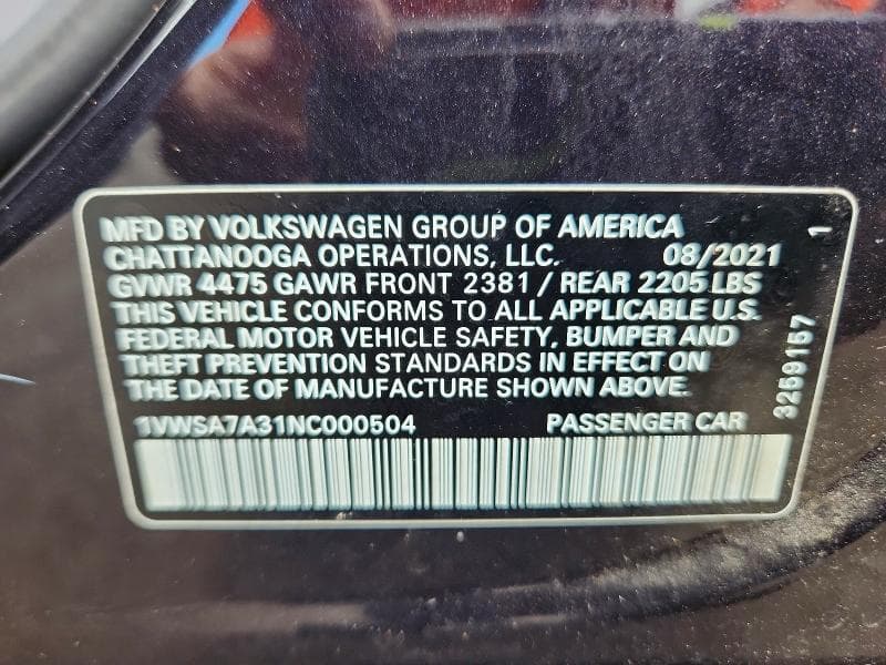2022 VOLKSWAGEN PASSAT SE 12