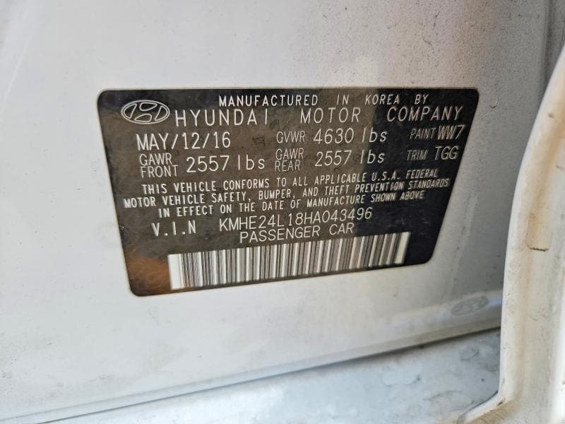 2017 HYUNDAI SONATA HYBRID SE 12