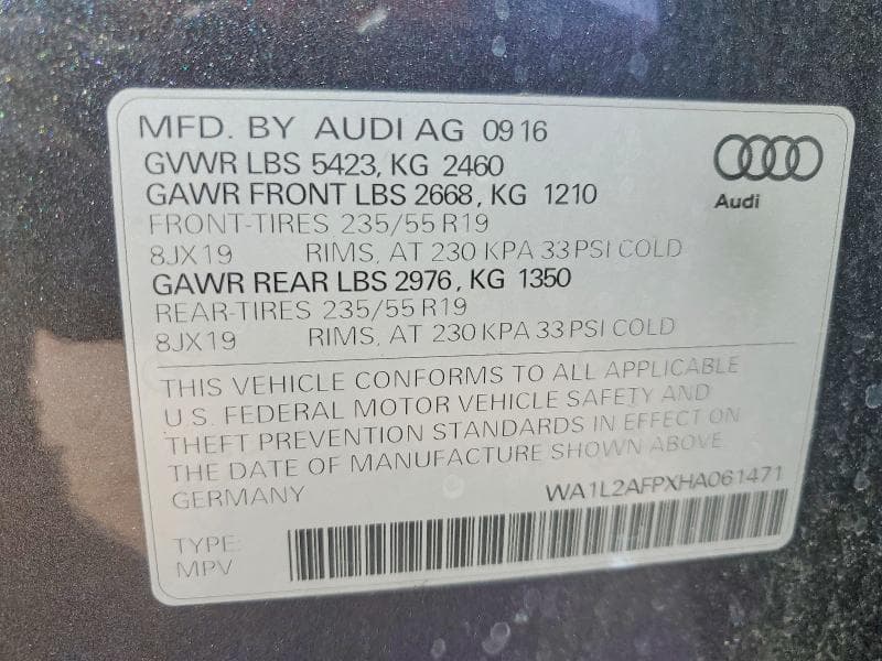 2017 AUDI Q5 PREMIUM PLUS 12
