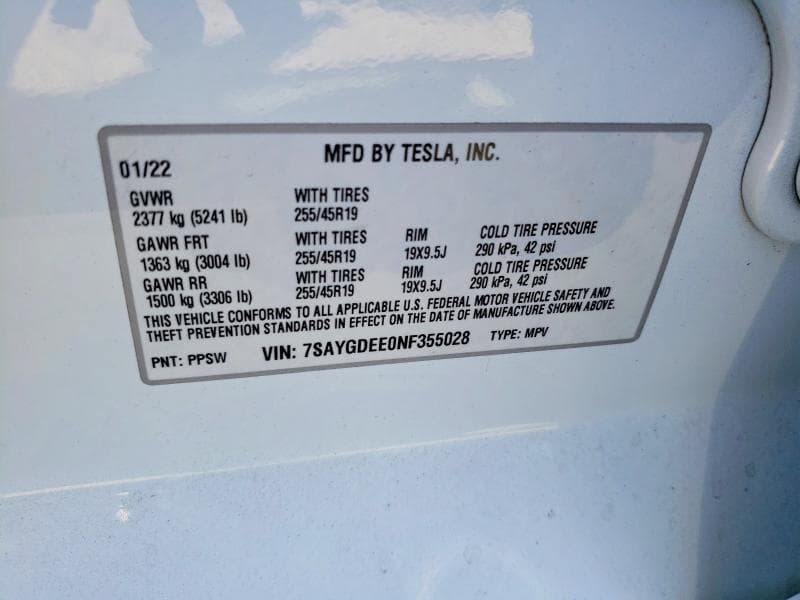 2022 TESLA MODEL Y 13