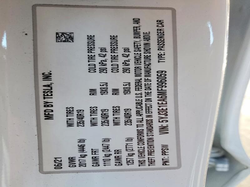 2021 TESLA MODEL 3 12