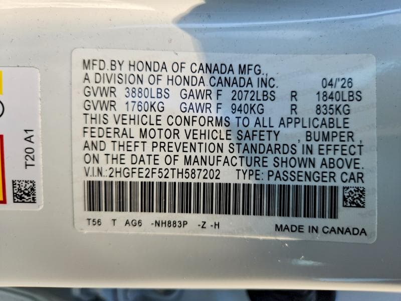 2026 HONDA CIVIC SPORT 12