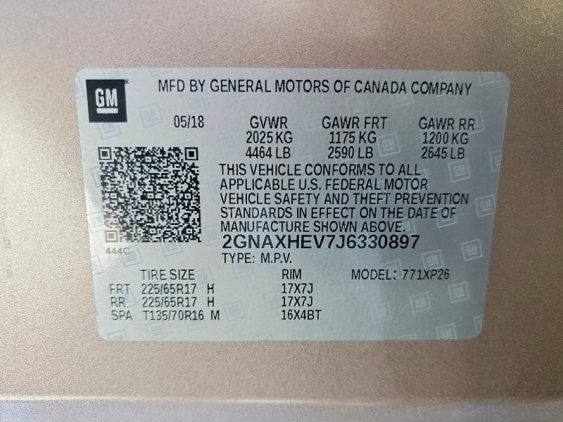 2018 CHEVROLET EQUINOX 13
