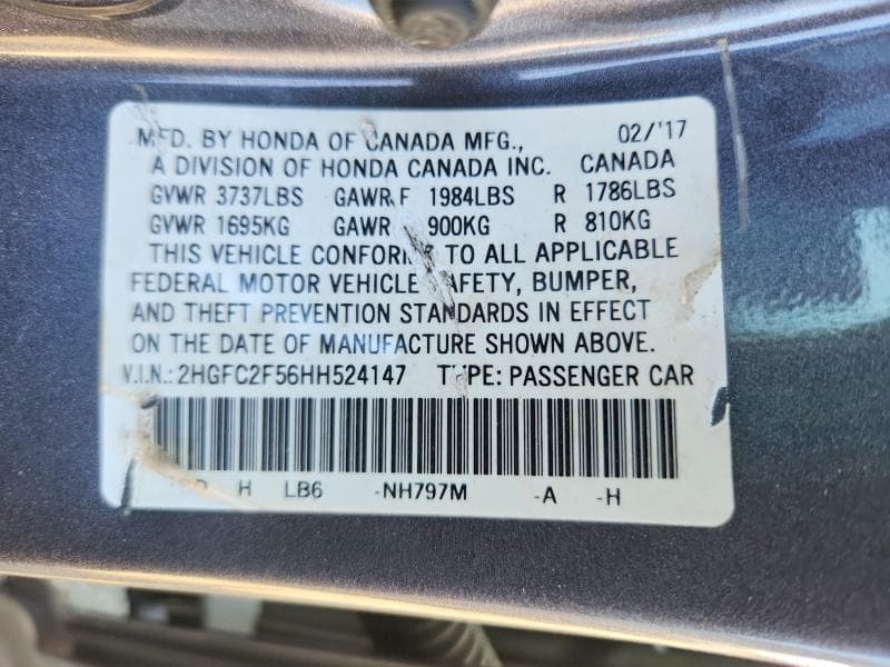 2017 HONDA CIVIC LX 12