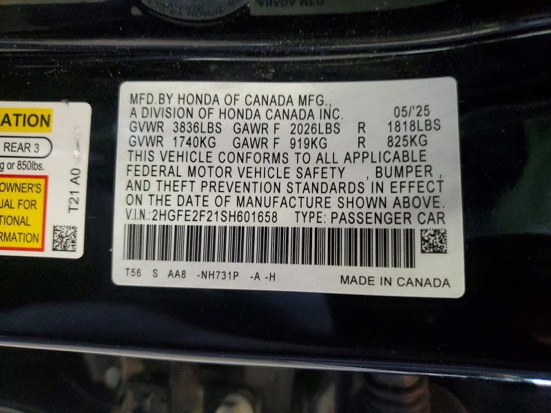 2025 HONDA CIVIC LX 12
