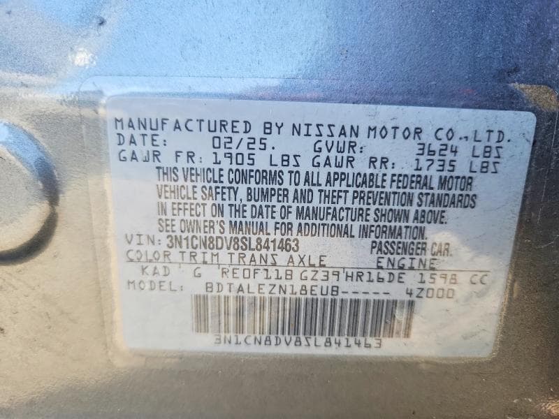 2025 NISSAN VERSA S 12