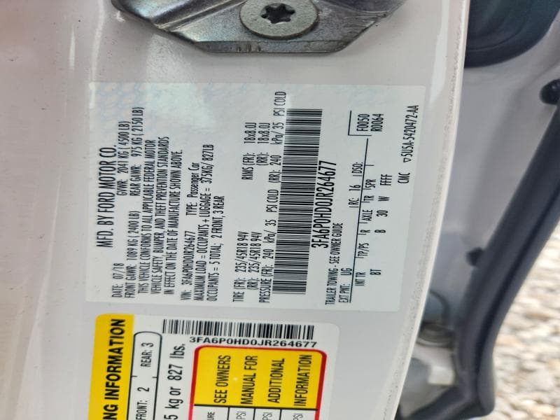 2018 FORD FUSION SE 12