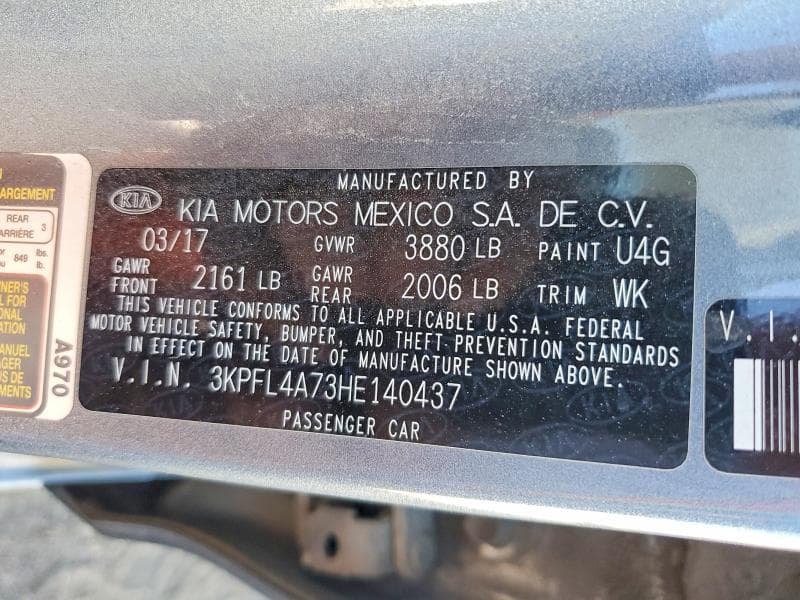 2017 KIA FORTE S 13