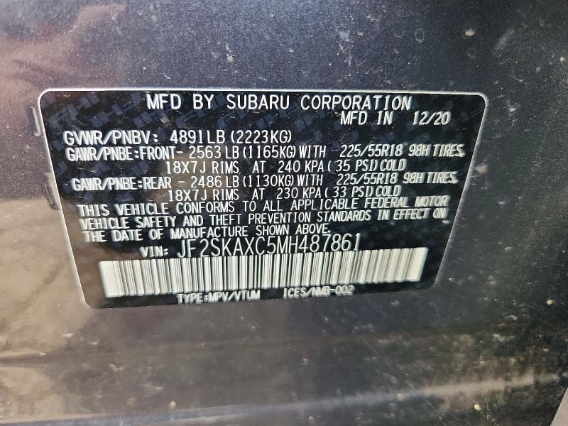 2021 SUBARU FORESTER TOURING 13