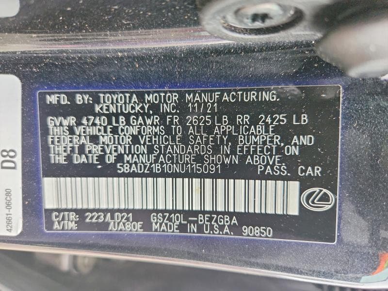 2022 LEXUS ES 350 BASE 13