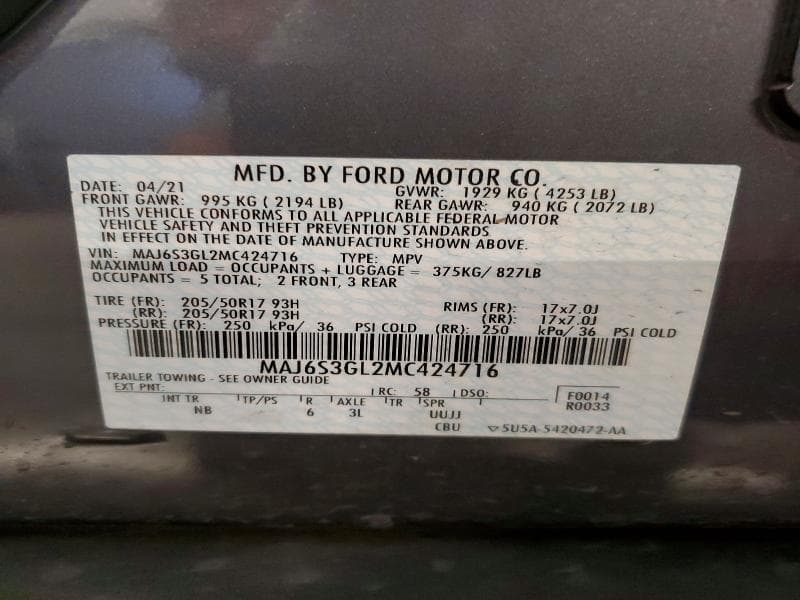 2021 FORD ECOSPORT SE 13