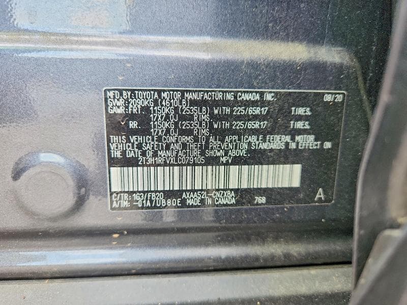 2020 TOYOTA RAV4 LE 13