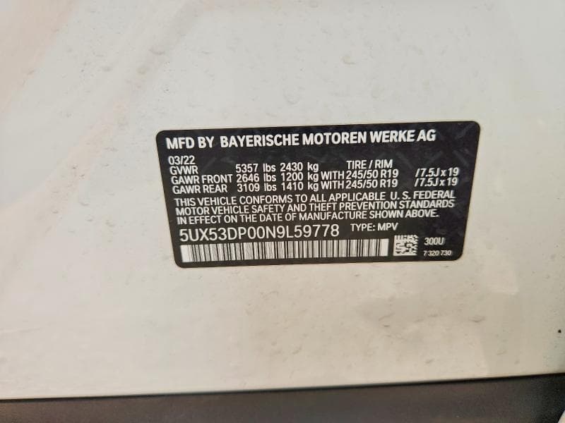 2022 BMW X3 XDRIVE30I 14