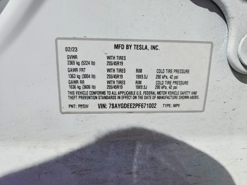 2023 TESLA MODEL Y 12