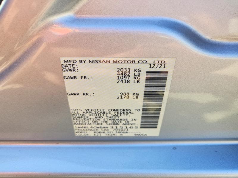 2022 NISSAN ALTIMA SR 12