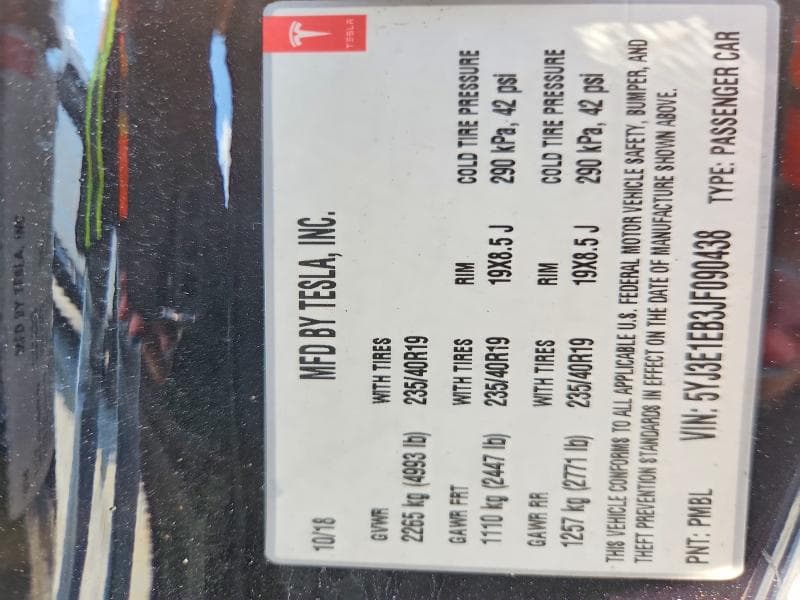 2018 TESLA MODEL 3 12