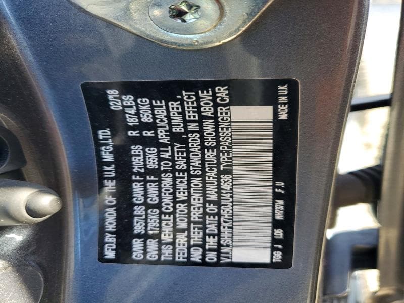 2018 HONDA CIVIC EX 12