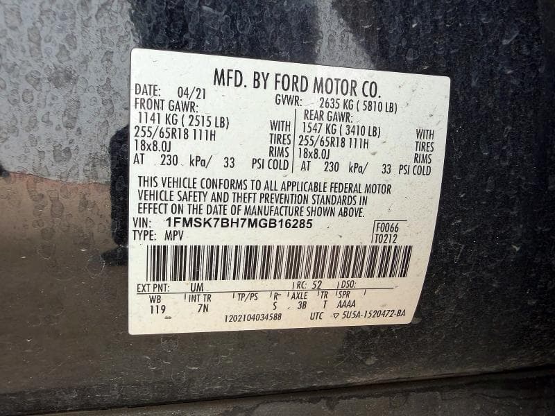 2021 FORD EXPLORER 10