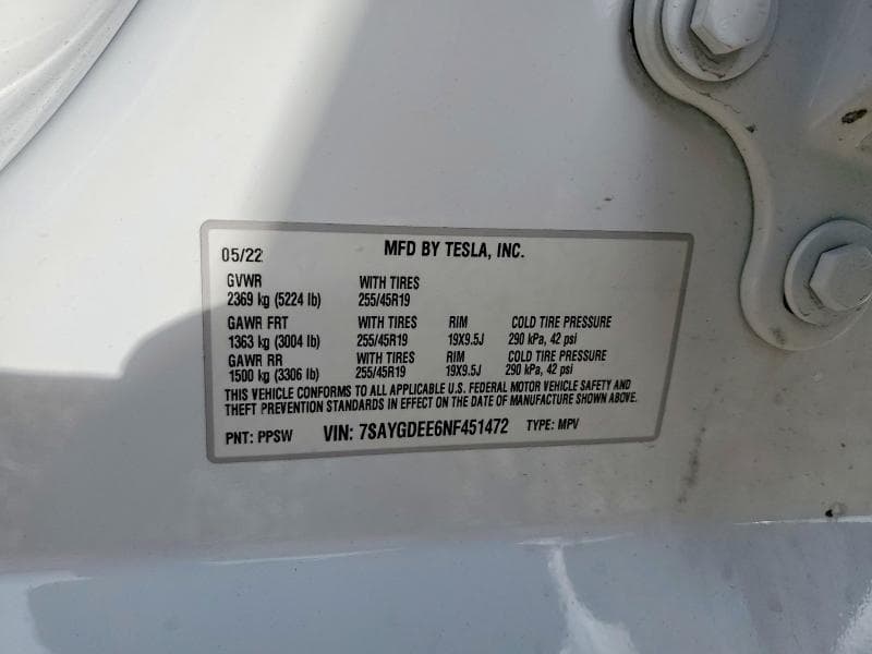 2022 TESLA MODEL Y 14