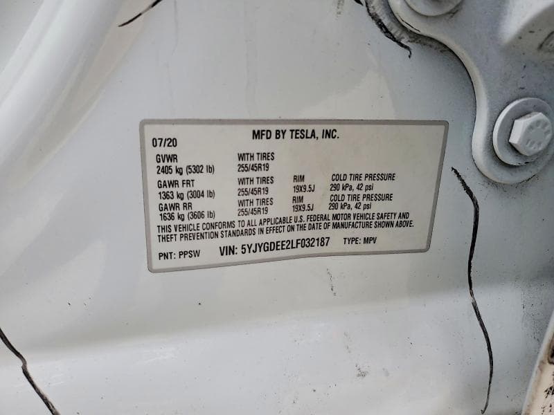 2020 TESLA MODEL Y 12