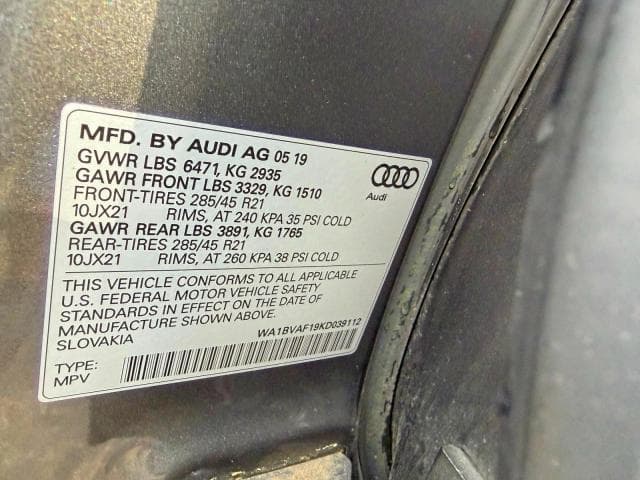 2019 AUDI Q8 PREMIUM PLUS 10