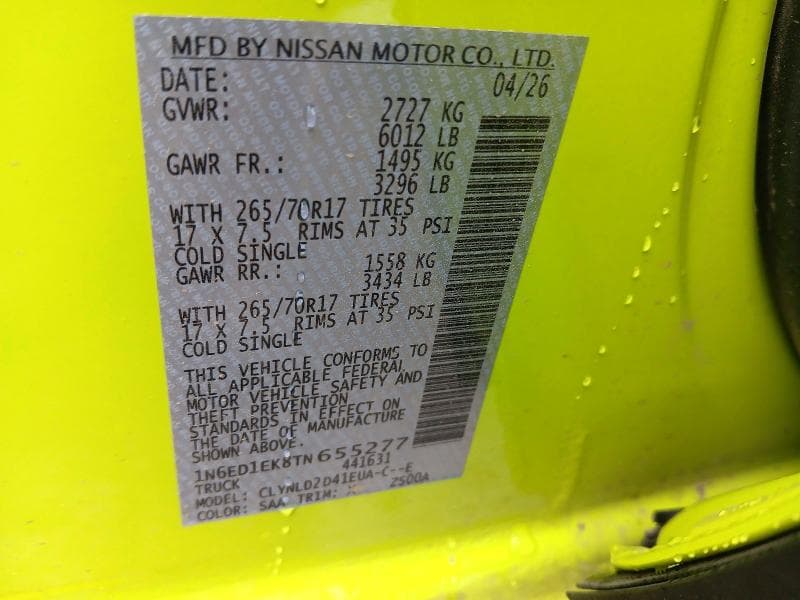 2026 NISSAN FRONTIER PRO-4X 13