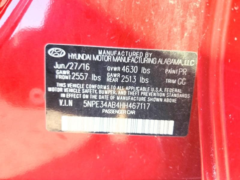 2017 HYUNDAI SONATA SPORT 2.0T 12
